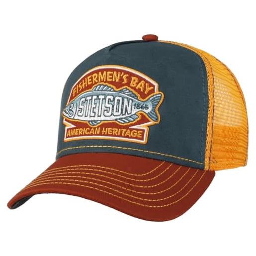 Stetson cappellino fishermen´s bay small bambini - trucker cap berretto baseball mesh snapback, con visiera, visiera estate/inverno - taglia unica arancia