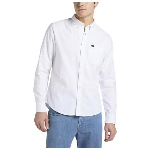 Lee button down camicia, bianco (bright white), xxl uomo