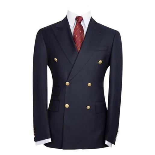 Drkobr uomo blazer solido doppiopetto giacca da abito vestibilità regolare per occasioni formali