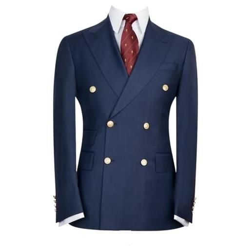 Drkobr uomo blazer solido doppiopetto giacca da abito vestibilità regolare per occasioni formali
