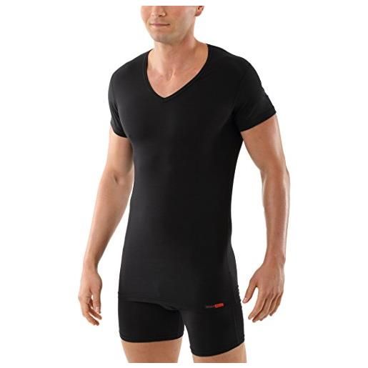 ALBERT KREUZ maglietta intima nera - scollo a v - maniche corte - cotone elasticizzato - slimfit 07/xl