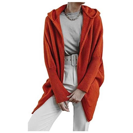 Minetom cardigan lunga donna casuale tasca caldo autunno invernale delle elegante maglione cardigan cappotti b cachi m