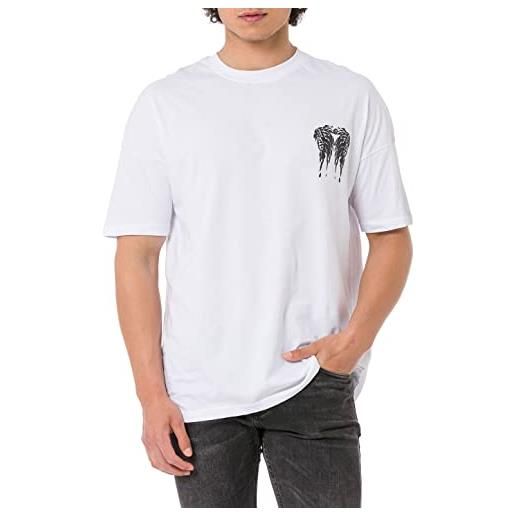 Redbridge maglietta da uomo a maniche corte con stampa cotone oversize, bianco, l