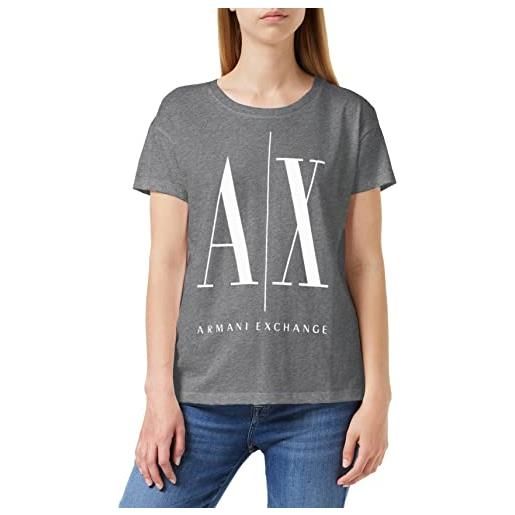 Armani Exchange icontee logo t-shirt, donna, grigio, m