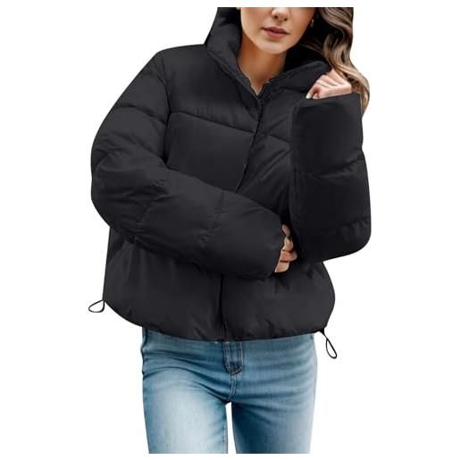 Generico piumino da donna con cappuccio cappotto invernale a metà calda giacca da esterno giacca donna cento grammi donna