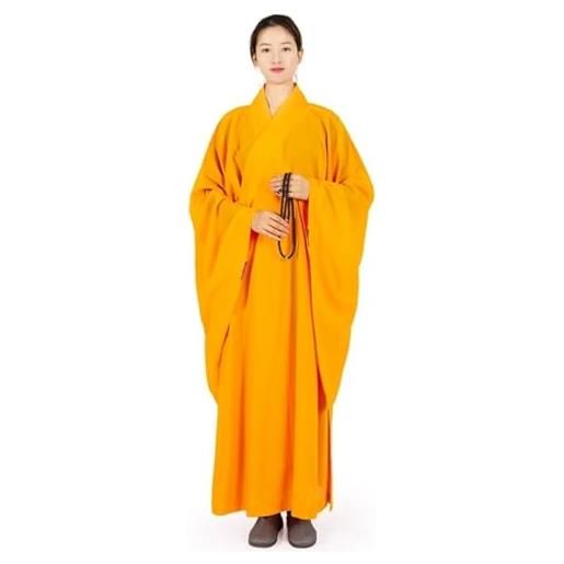 saVgu women traditional chinese buddhist clothing solid haiqing meditation gown buddhism monk clothing for long sleeve costume (color: fig-5, size: us-40)