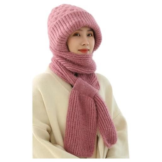 UNbit sciarpa antivento con protezione per le orecchie integrata, sciarpa per berretto ispessita (one size, pink)