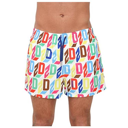 DSQUARED2 beachwear uomo multicolor shorts mare con logo multicolor all over 54
