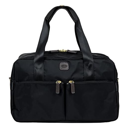 Bric's borsone multitasca x-collection, bagaglio a mano 40x20x25 ryanair ed easyjet, leggero, robusto e impermeabile, nero/moro