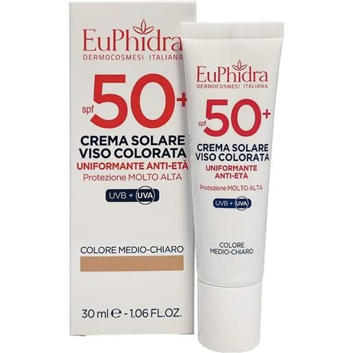 Euphidra crema solare viso colorata colore medio-chiaro spf50+ 30ml