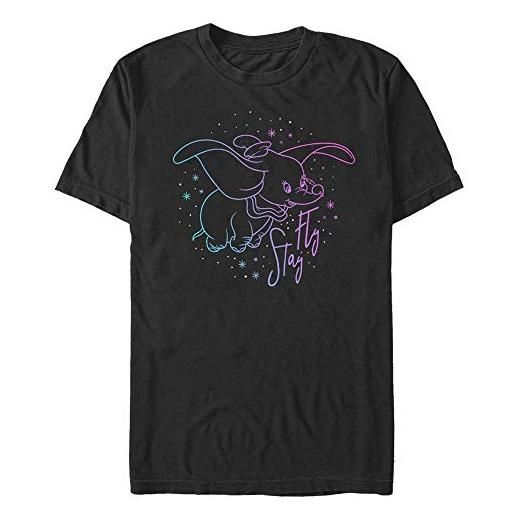 Disney stay fly dumbo organic short sleeve t-shirt, black, s unisex