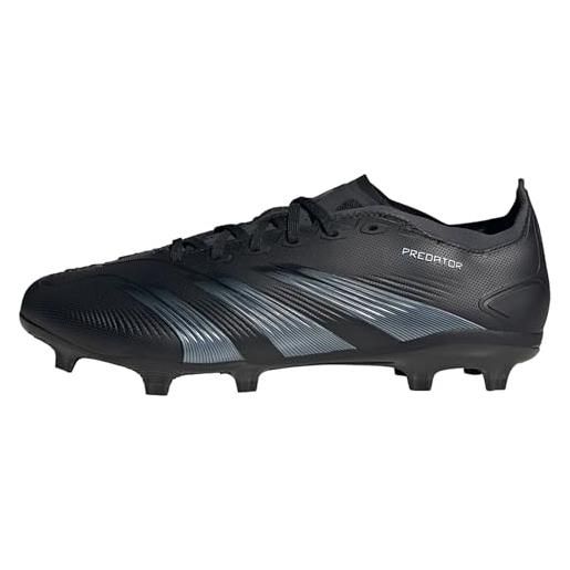 adidas predator 24 league low firm ground boots, scarpe da ginnastica unisex-adulto, core black/carbon/core black, 38 2/3 eu