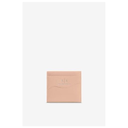 Armani Exchange essential wave, logo argento, portafoglio bi-fold da donna, alba, einheitsgröße