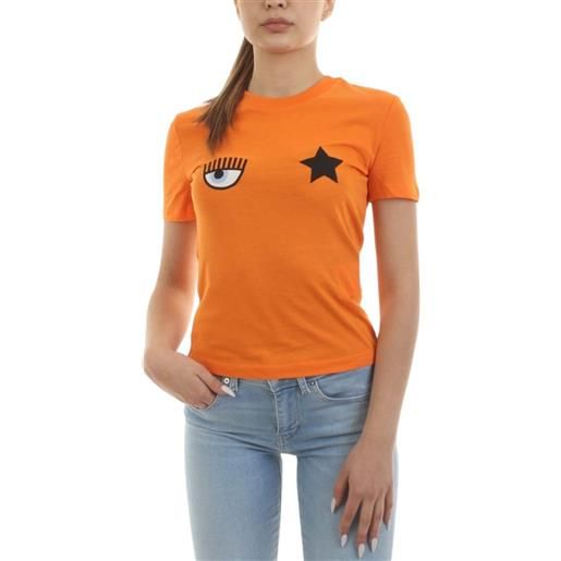 Chiara Ferragni t-shirt donna eye star embroidery arancio / s