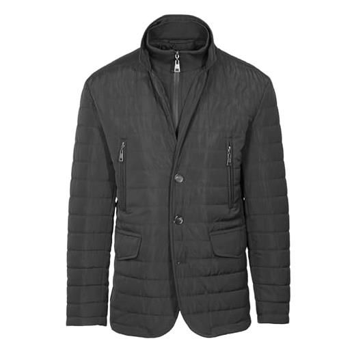 Ciabalù giacca uomo invernale trapuntata elegante giubbotto imbottito classico slim fit con pettorina (l, nero)