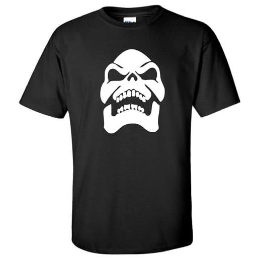 Skeletor t-shirt da uomo con teschio he-man anni '80, stile retrò, 100% cotone, colore: bianco, giallo, nero, rosso, da uomo, nero , l