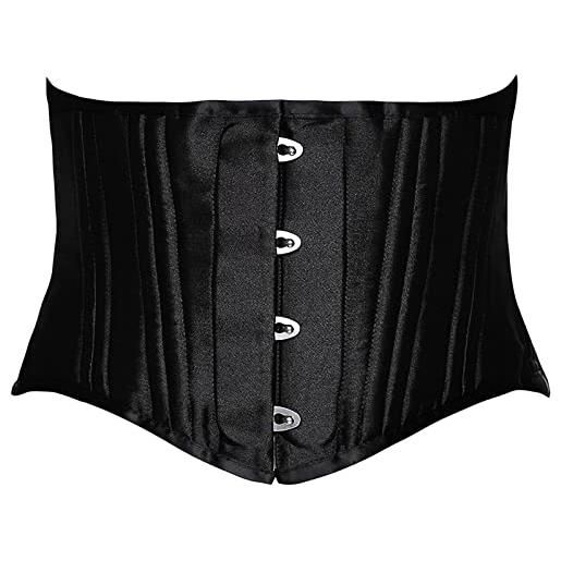 SHAIYOU corsetto da donna con 26 disossate in acciaio corsetto corto per allenamento in vita resistente (nero, m)