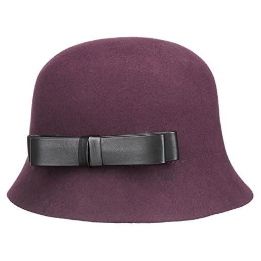 LIERYS cappello di feltro lianda cloche donna - made in italy da lana autunno/inverno - m (56-57 cm) prugna