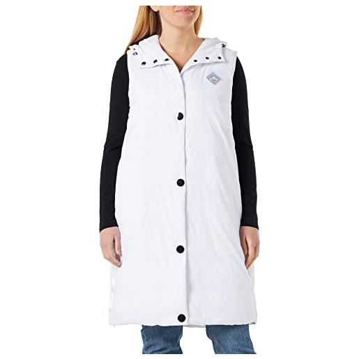 ARMANI EXCHANGE sostenibile, senza maniche, felpa con cappuccio, logo laterale, giacca isolata donna, bianco (optical white), m