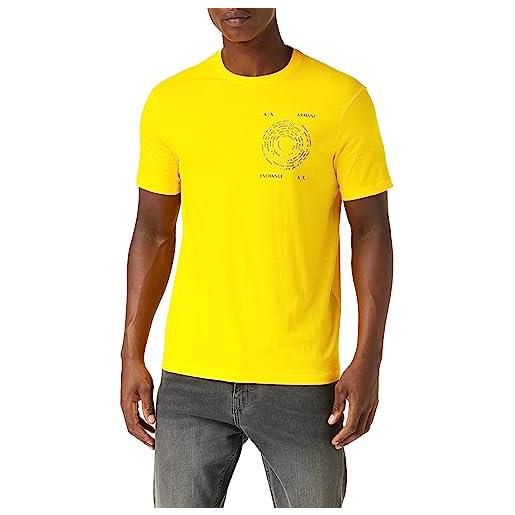 Armani Exchange motivo con logo rotondo, vestibilità regolare, pima cotton t-shirt, gelb, l uomo