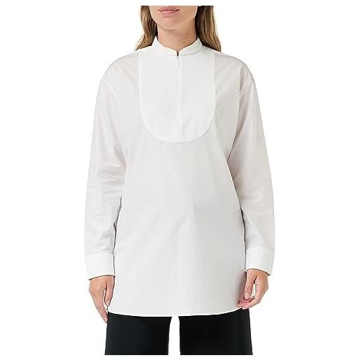 Armani Exchange limited edition we beat as one cotton poplin tuxedo shirt maglietta tunica, bianco, xl donna