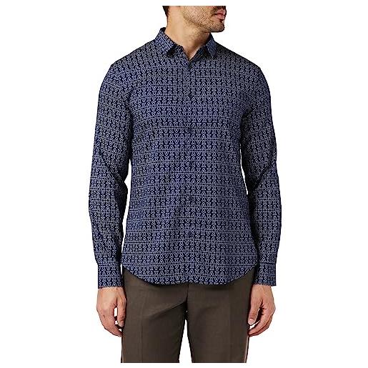 Armani Exchange vestibilità regolare, logo stampato outline, maniche lunghe maglietta, blau, xl uomo