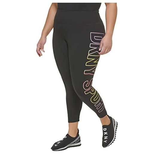 DKNY leggings da donna a vita alta in cotone a vita alta, zest, 3x