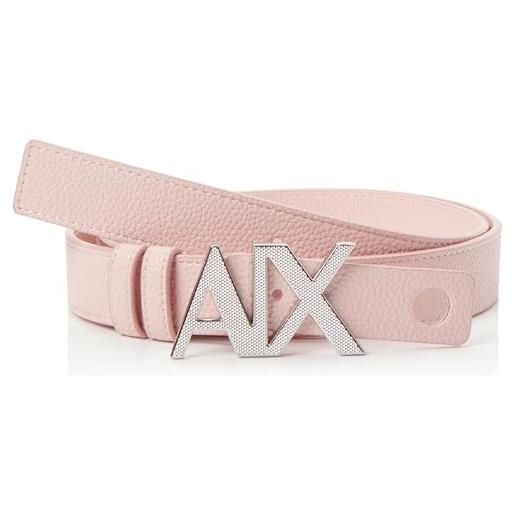 Armani Exchange vera pelle, fibbia con logo on tone cintura, rosa, l casual