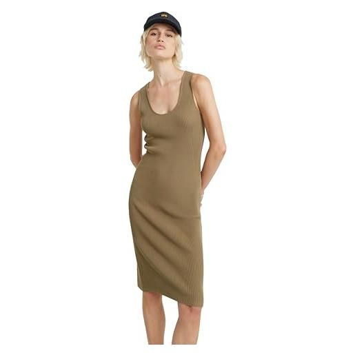 G-STAR RAW bodycon ribbed knitted tank dress wmn abito casual, marrone (coriander d24659-d605-g290), m donna