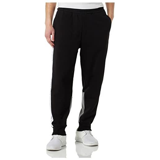 ARMANI EXCHANGE pantaloni in pile con logo colorblock, pantaloni casual uomo, black/zinc, xxl