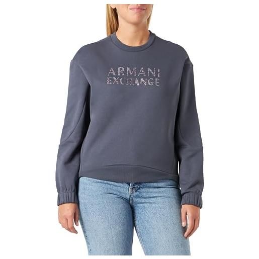 Armani Exchange felpa con cappuccio con logo studded maglia di tuta, racing, l donna