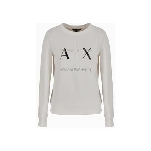 Armani Exchange ax outline logo print crew neck sweatshirt maglia di tuta, off road, xs donna