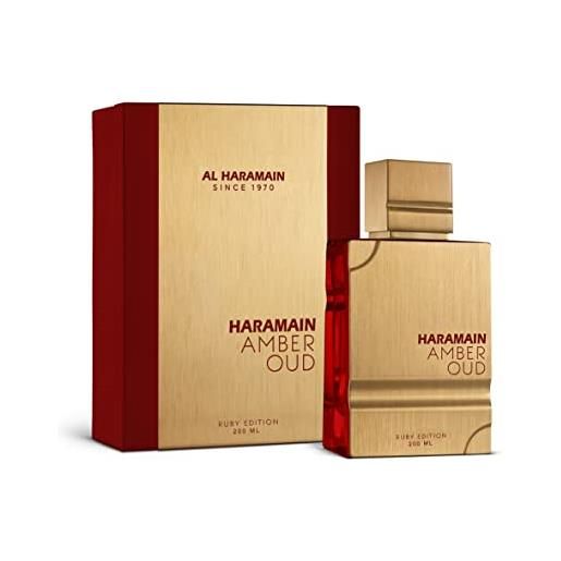 Al haramain, amber oud ruby edition, eau de parfum, profumo unisex, 200 ml