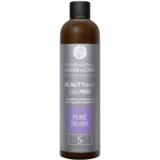 Demeral beauty drink color fresh pure silver shampoo 250ml - shampoo antigiallo capelli biondi decolorati bianchi