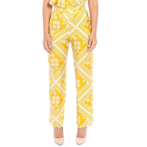 MARIA BELLENTANI pantalone ampio MARIA BELLENTANI stampato giallo, colore giallo