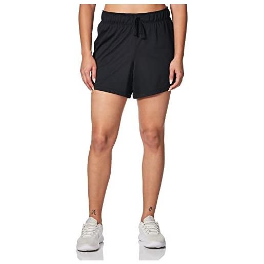 Nike w nk df attack shrt pantaloncini, black/black/(white), xl donna