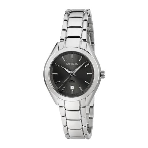 Breil orologio donna manta city quadrante mono-colore grigio movimento solo tempo - 3 lancette quarzo e bracciale acciaio argento tw1614
