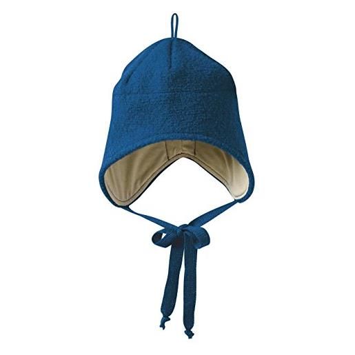 Disana, cappello di lana con fodera in cotone biologico blu navy 42-46cm (6-12m)