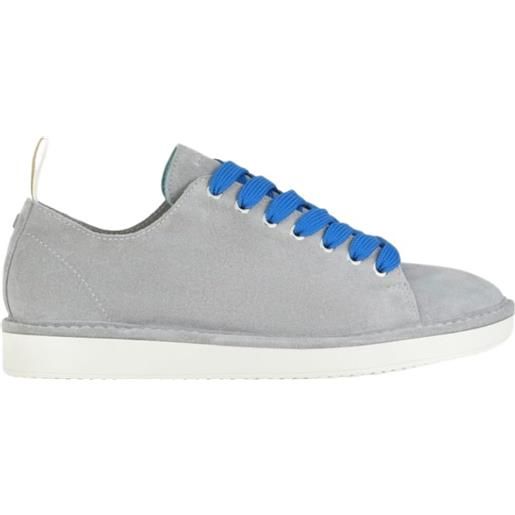 Panchic scarpa p01 in suede grigia con lacci azzurri