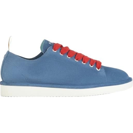 Panchic scarpa p01 in suede blu con lacci rossi