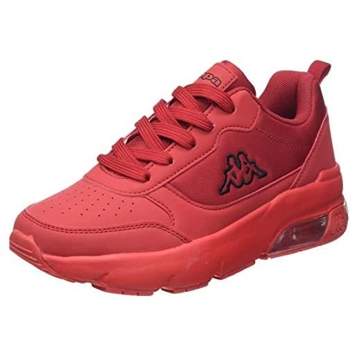 Kappa karlo oc, scarpe da ginnastica unisex-adulto, rosso nero, 37 eu
