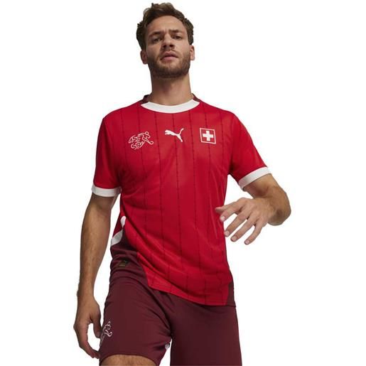 Puma switzerland 23/24 home short sleeve t-shirt rosso s