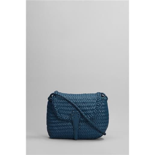 Dragon Diffusion borsa a spalla mini city in pelle blu