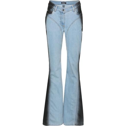 Mugler jeans svasati con effetto sfumato - blu