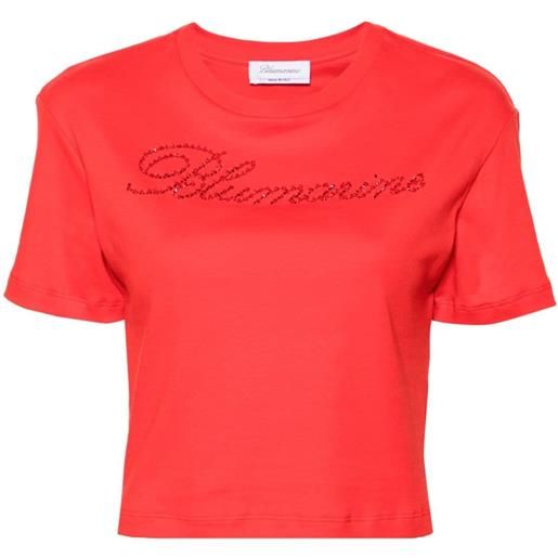 Blumarine t-shirt con strass - rosso
