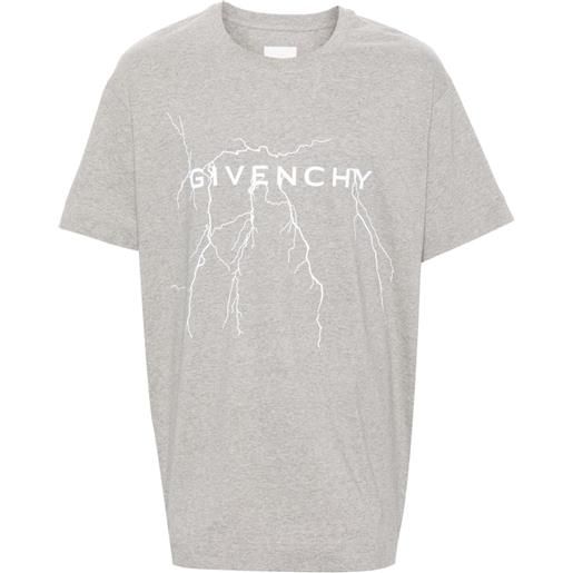 Givenchy t-shirt con stampa riflettente - grigio