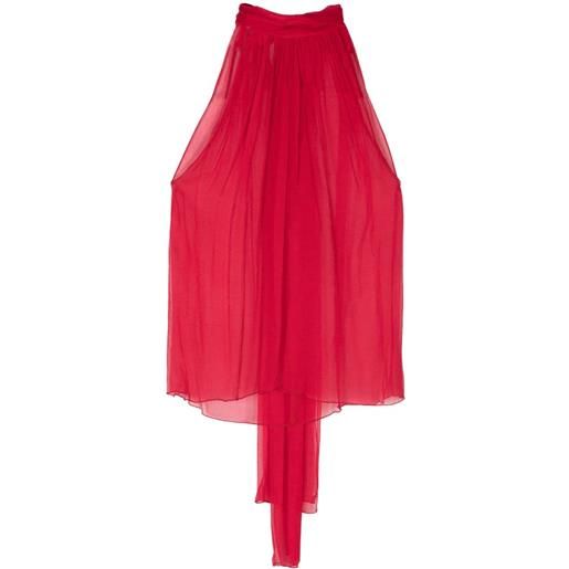 Atu Body Couture blusa semi trasparente - rosso