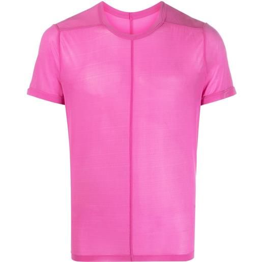 Rick Owens t-shirt girocollo semi trasparente - rosa