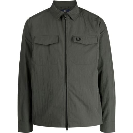 Fred Perry giacca-camicia con ricamo - verde