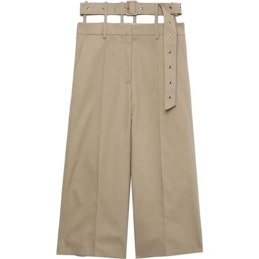 Rokh pantaloni crop con dettaglio cut-out - toni neutri